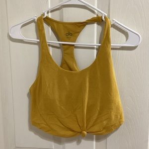 ALO yoga racerback mustard yellow size small